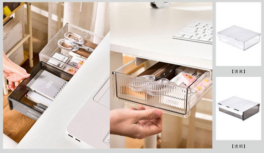 Drawer storage box under desk