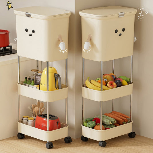 Rice bucket + storage rack