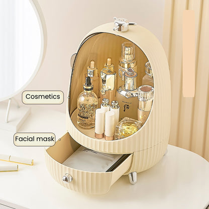 Egg-shaped makeup storage box