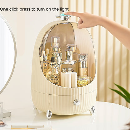 Egg-shaped makeup storage box