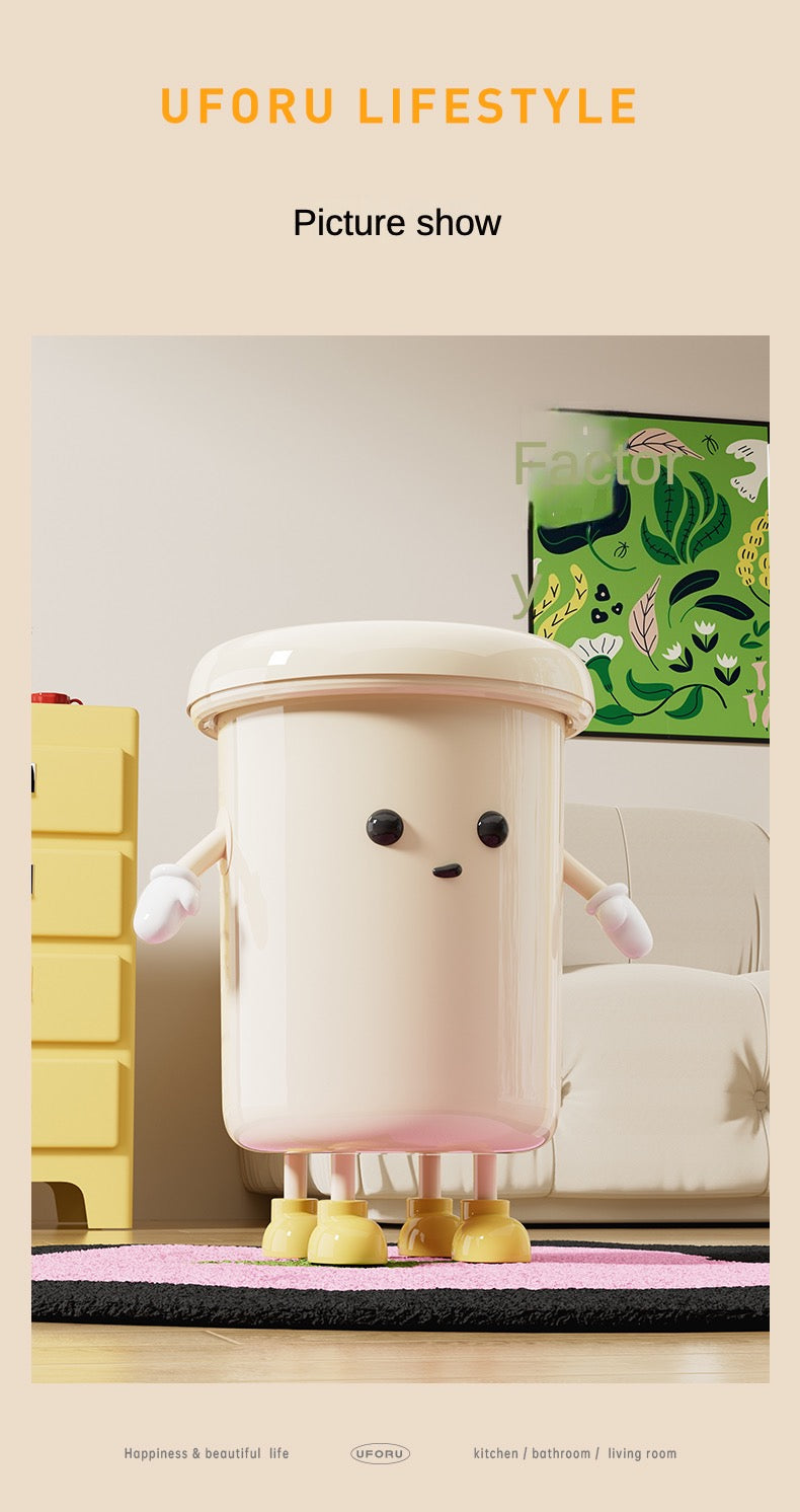 Cartoon trash can