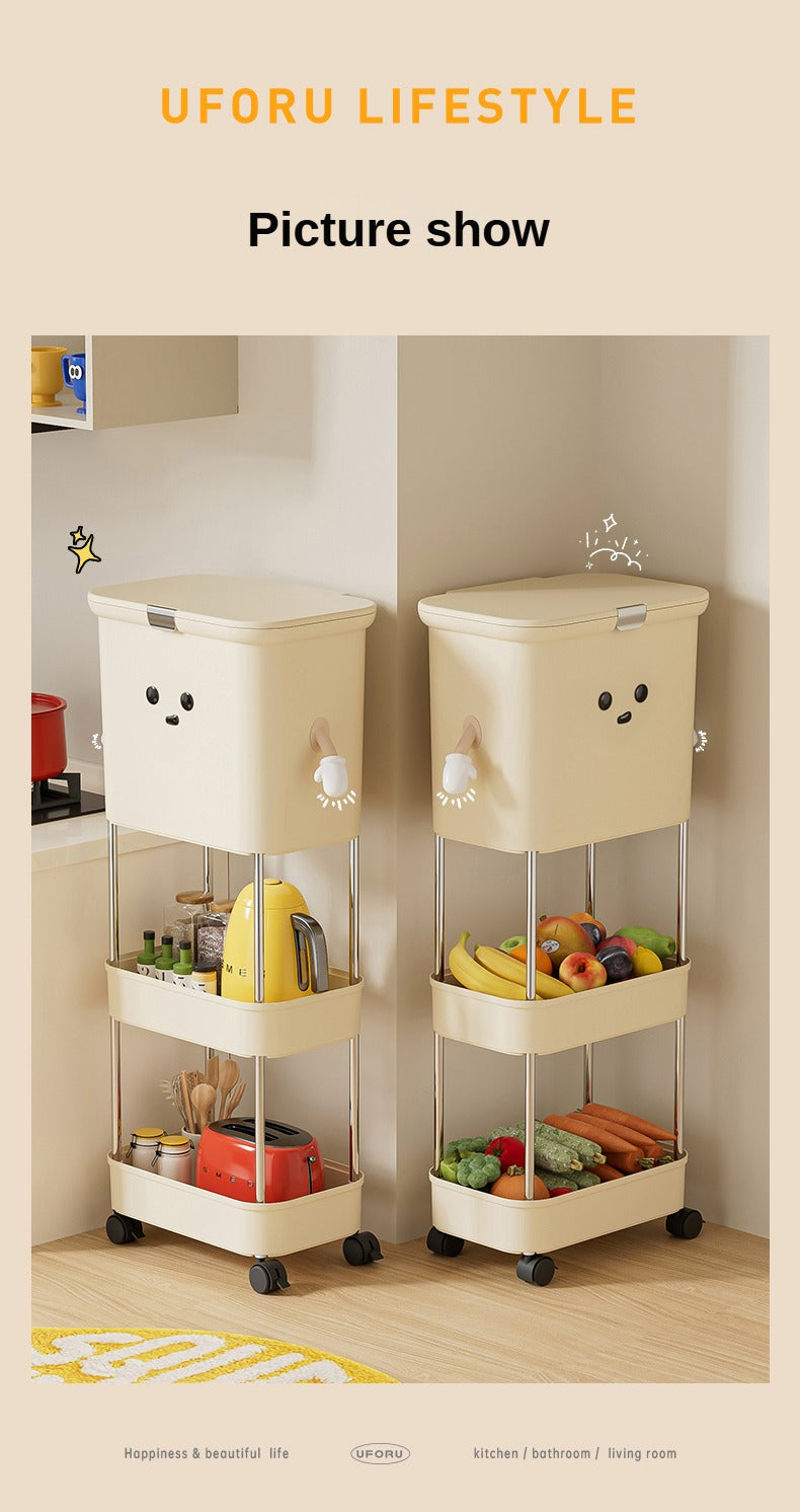 Rice bucket + storage rack