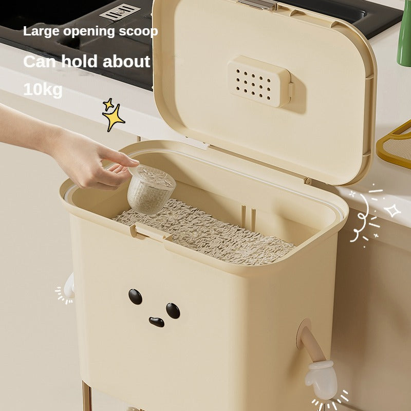 Rice bucket + storage rack